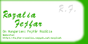 rozalia fejfar business card